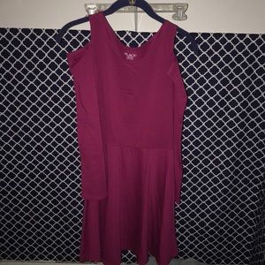 magenta / raspberry girls cold shoulder dress